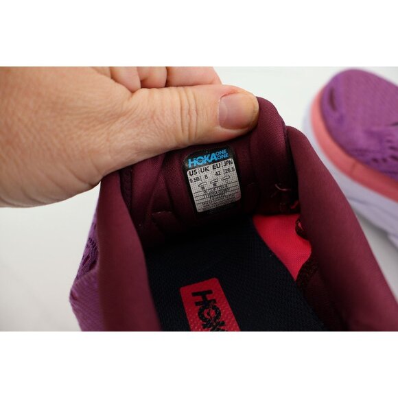Hoka One One Clifton 8 Womens Grape Wine Beautyberry Running Shoes Size 9.5 B - Picture 11 of 13
